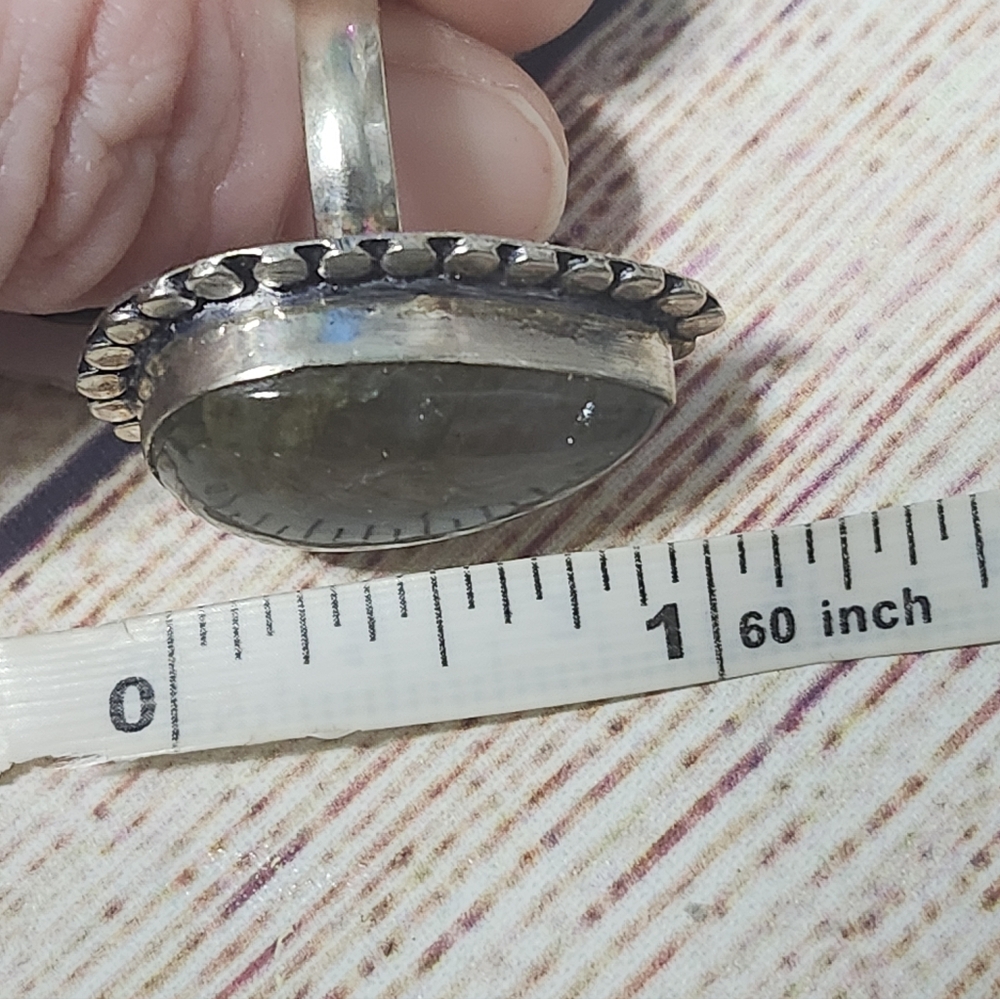 Handmade Labradorite Silver Ring Size 7.5 - Picture 7 of 7
